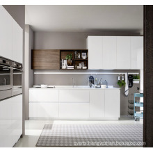 White MDF Lacquer Simple Kitchen Cabinet